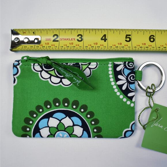 NEW Vera Bradley Cupcake Green Retired floral print clip zip ID keychain pouch - Picture 7 of 7